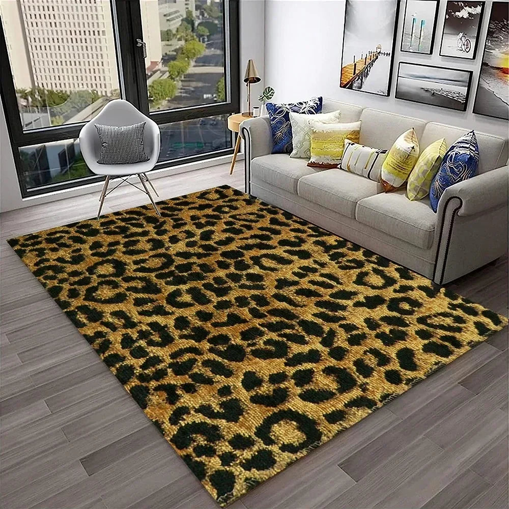 Leopard Print Area Rug for Bedroom & Living Room