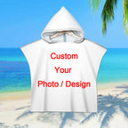 Customization Photo Beach Towels Bath Towels Quick Dry Hooded Cloak Adult Kids Poncho Parent-Child Bathrobe for Swimming Surf