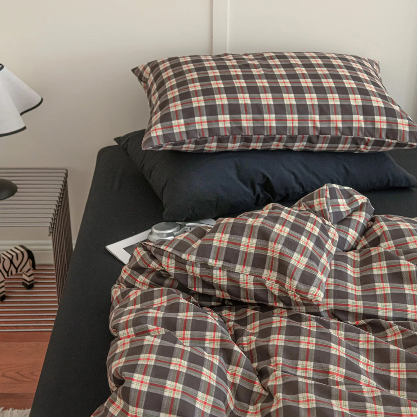 Ins Nordic Bedding Set Simple Style Striped Duvet Cover Set Soft Flat Sheet Single Twin Size Double Bed Sheet Set For Bedroom