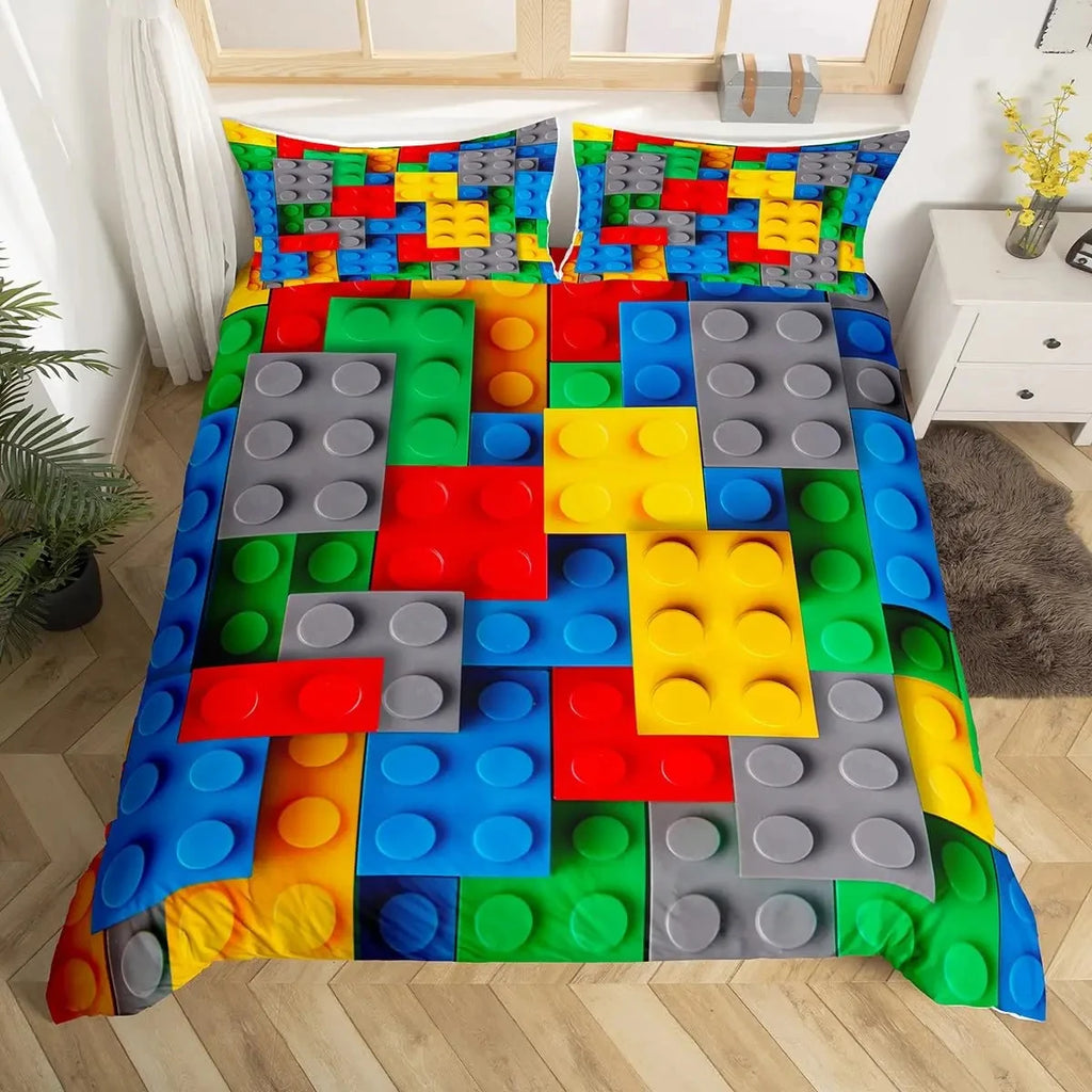 Colorful Building Blocks Kids Duvet Cover Set