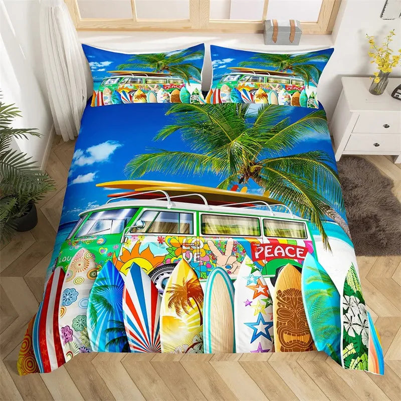 Tropical Island & Palm Tree Duvet Cover Set