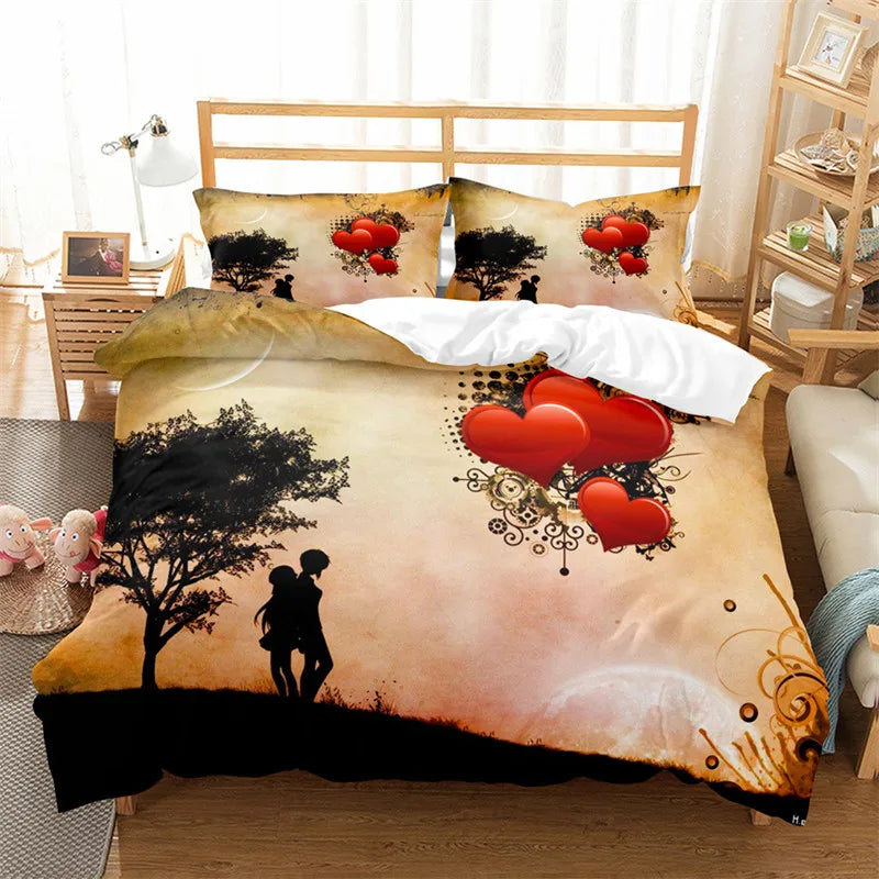 Romantic Love Heart Duvet Cover Set
