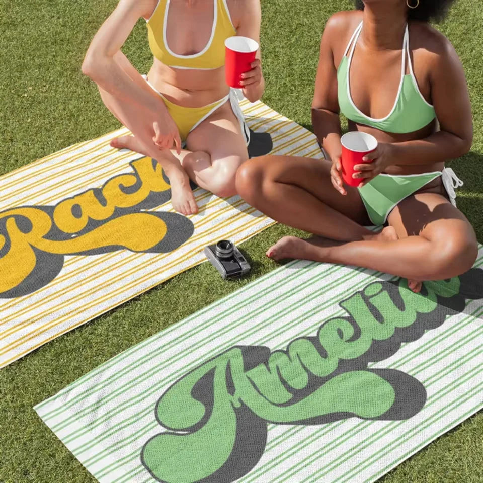 Custom Photo & Name Microfiber Beach Towel