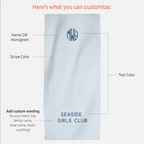 Personalized Towel Monogram Beach Towel Girls Trip Custom Beach Towel Striped Towel with Name Custom Text Towel Preppy Beach