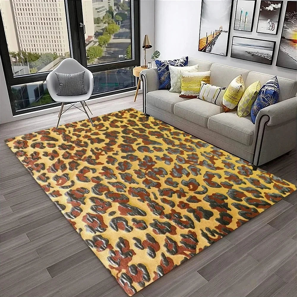 Leopard Print Area Rug for Bedroom & Living Room