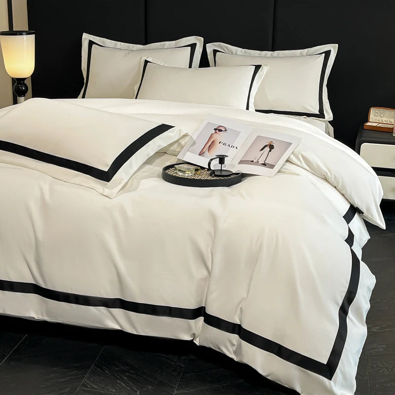 Luxury Hotel White Brushed Bedding Set - 4 Piece