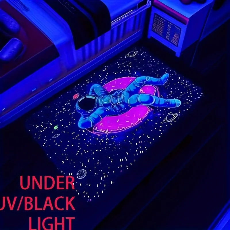 Neon Astronaut Non-Slip Area Rug