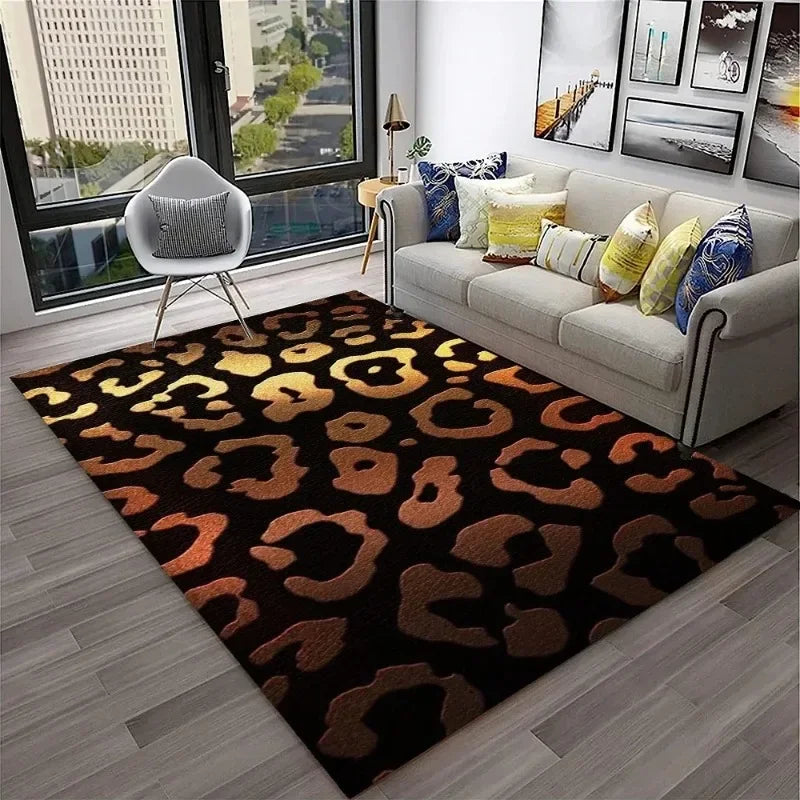Leopard Print Area Rug for Bedroom & Living Room