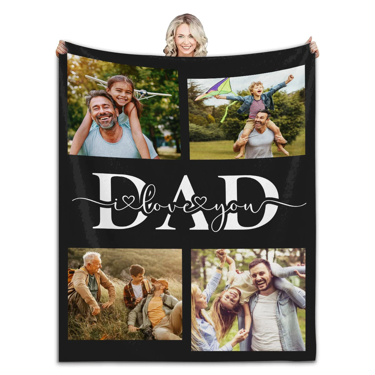 Custom Photo Blanket for Dad - Father's Day Gift