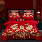 100/140CT Long-staple cotton Chinese-style wedding festive 4-pcs duvet cover set a witness to marriage and love, home decoration