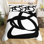 Geometric Circles Duvet Cover Red and Black Quilt Set Suitable for Children Kids Boys Girls Teenagers Abstract Art Bedding Set