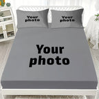 Custom Photo Polyester Fitted & Flat Sheet Set