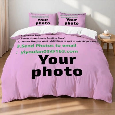 Custom Photo Bedding Set Personalized Duvet Cover + Pillowcase