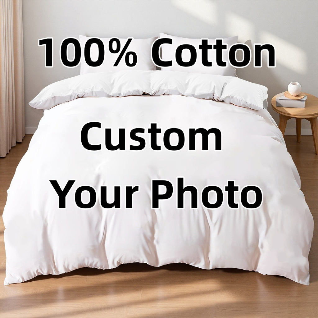 Custom Photo 100% Cotton Duvet Cover Set