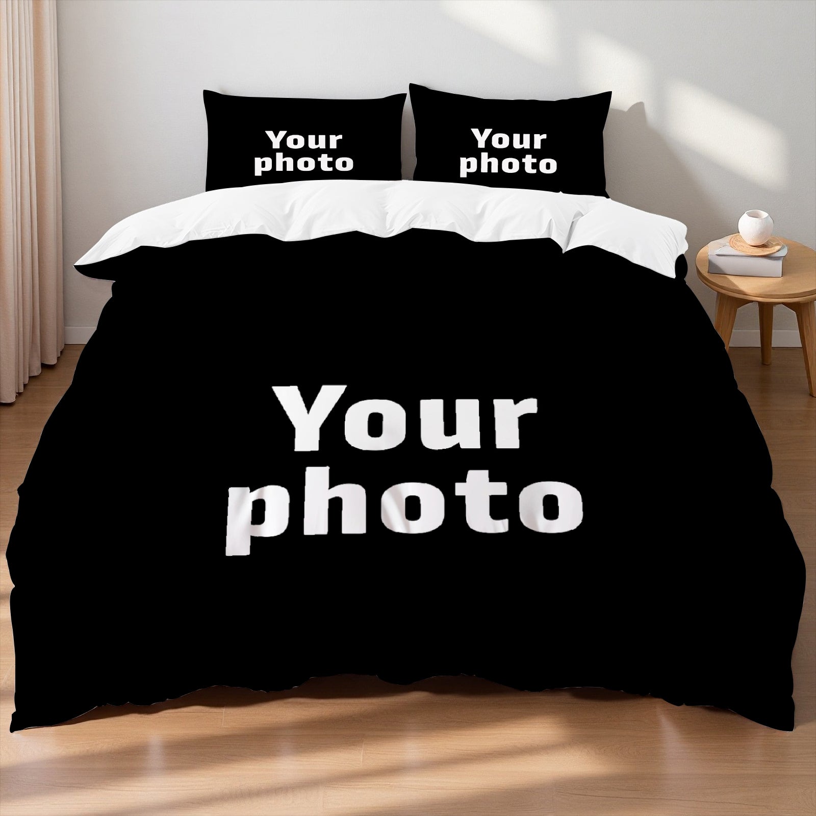 Custom Photo Polyester Fitted & Flat Sheet Set